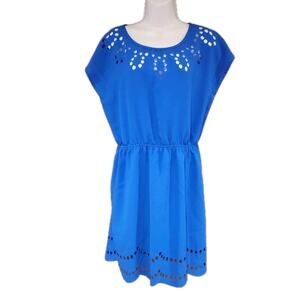 Akira Chicago Blue Scallop Cutout Dress Sz‎ M